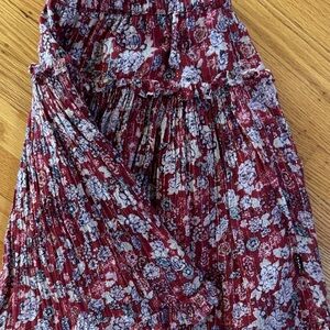 Molo Floral Pleated Skirt with Gold Thread